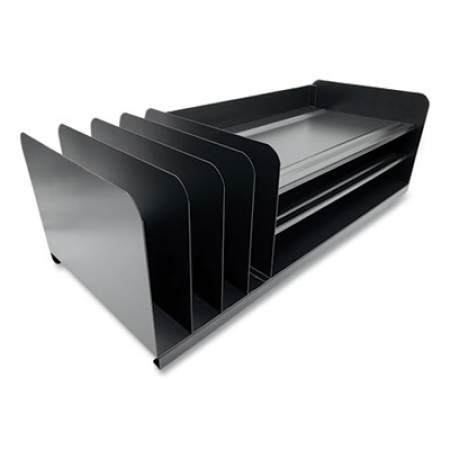 Huron Steel Combination File Organizer, 7 Sections, Legal Size Files, 25.75 x 11 x 8, Black (24431400)