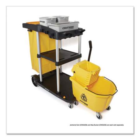Coastwide Professional Click-Connect Janitorial Heavy Duty Mop Bucket with Side Press Wringer, 35 qt, Yellow (24380829)