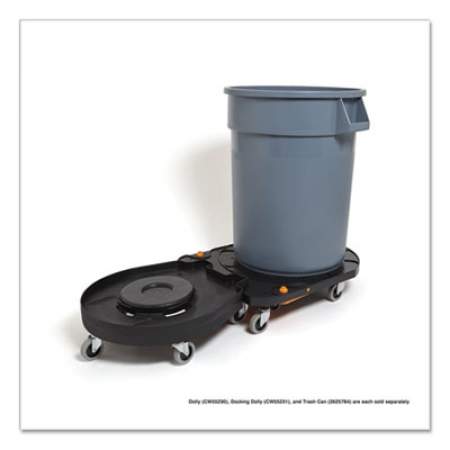 Coastwide Professional Click-Connect Waste Receptacle Dolly, Male End, For 32-44 gal Receptacles, 29.8 x 21.9 x 6.6, Black/Orange (24380833)