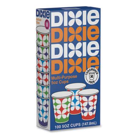 Dixie Multi-Purpose Paper Cold Cups, 5 oz, Assorted Multicolor Designs, 100/Pack (24454702)