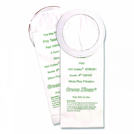 Replacement Vacuum Bags, Fits NSS Outlaw/ProTeam QuarterVac/Sandia/Sanitaire, 10/Pack (QVACP)