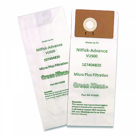 Replacement Vacuum Bags, Fits Advance VU500, 10/Pack (VU500P)