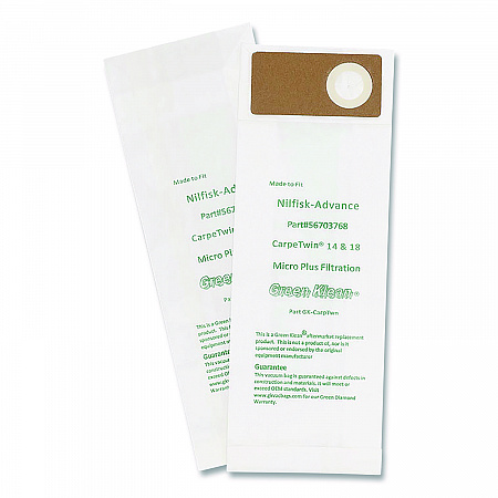 Replacement Vacuum Bags, Fits Advac/Lindhaus/Minuteman Phenom/Nilfisk Carpetwin, 10/Pack (CARPTWNP)