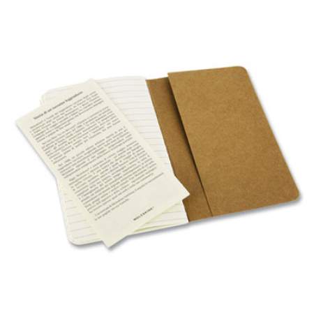 Moleskine Cahier Journal, Narrow Rule, Kraft Brown Cover, 5.5 x 3.5, 32 Sheets, 3/Pack (726817)