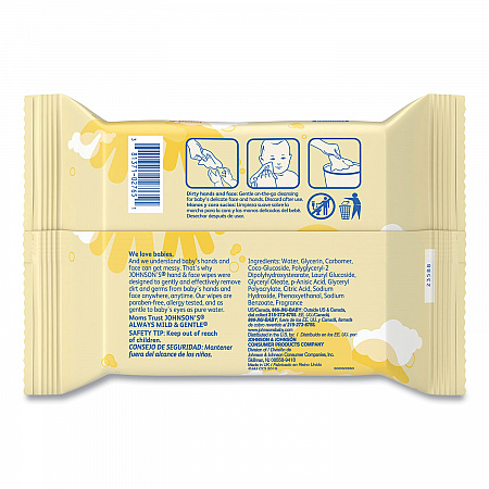 Hand and Body Wipes, Travel Pack, 1-Ply, Nonwoven Fiber, 7.3 x 7.5, Unscented, White, 25 Wipes/Pack (111773900)