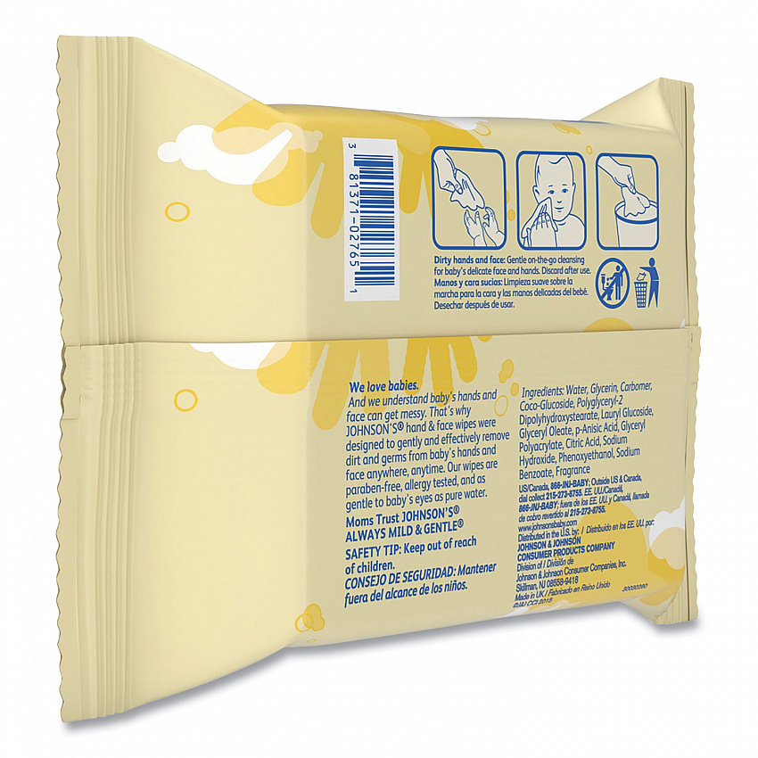 Hand and Body Wipes, Travel Pack, 1-Ply, Nonwoven Fiber, 7.3 x 7.5, Unscented, White, 25 Wipes/Pack (111773900)