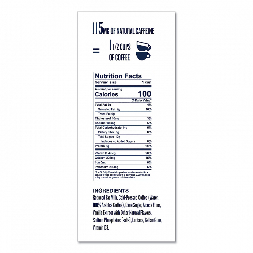 Draft Latte Cold Brew, Nitrous Infused Milk, Vanilla, 9 oz. Can, 12/Carton (LCT00002)