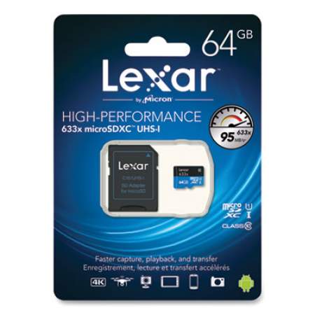 Lexar microSDXC Memory Card, UHS-I U1 Class 10, 64 GB (MI64GBBNL633)