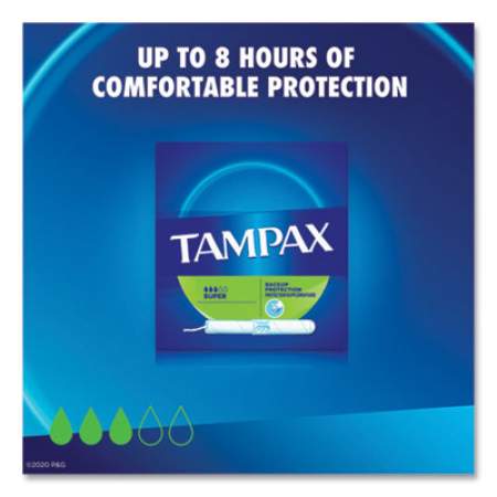Tampax Cardboard Applicator Tampons, Super, 10/Box (1703187)