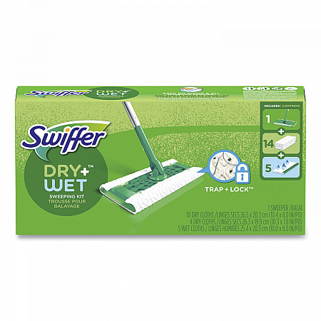 Sweeper Mop, 10 x 4.8 White Cloth Head, 46