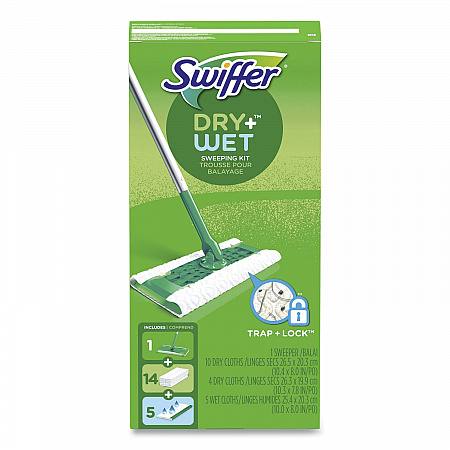 Sweeper Mop, 10 x 4.8 White Cloth Head, 46