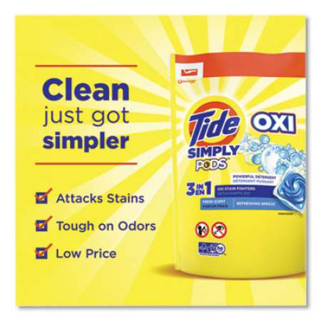 Tide Simply PODS Plus Oxi Laundry Detergent, Fresh Scent, 55/Tub (24449452)