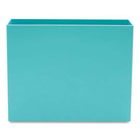 Poppin Plastic File Box, Letter Files, 3.75 x 12.25 x 9.75, Aqua (101274)