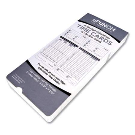 uPunch HNTCL2050 Time Cards, Monthly, Two-Sided, 7.37 x 3.37, 50/Pack (2446264)