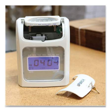 uPunch HN2500 Electronic Calculating Time Clock Bundle, LCD Display, Beige/Gray (24418124)