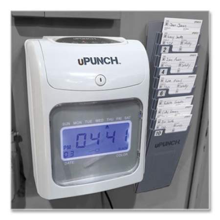 uPunch HN2500 Electronic Calculating Time Clock Bundle, LCD Display, Beige/Gray