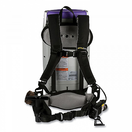 Super Coach Pro 10 Backpack Vacuum with Xover Fixed-Length Two-Piece Wand, 10 qt Tank Capacity, Gray/Purple (107304)