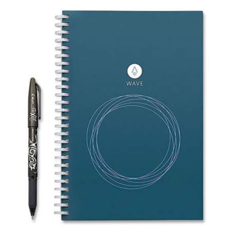 Rocketbook Wave Smart Reusable Notebook with Pen, Quadrille (Dot Graph) Rule, Blue Cover, 8.9 x 6, 40 Sheets (2548688)