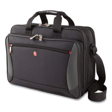 Wenger SwissGear Mainframe Laptop Briefcase, For 16" Laptops, 15.75 x 6 x 12, Black/Gray (505296)