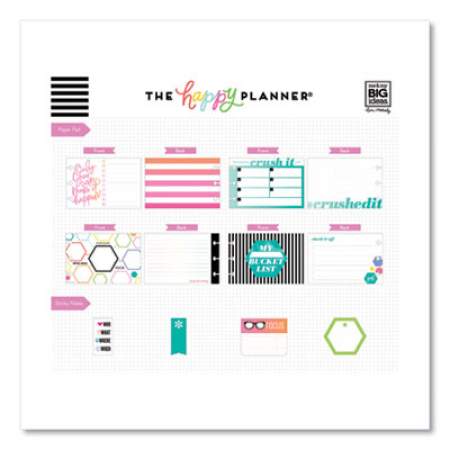 The Happy Planner Productivity Multi Accessory Pack, 388 Pieces: 20 Half-Sheet Stickers, 3 Sticky Note Pads, 20 Double-Sided Pre-Punched Cards (PLMP02)