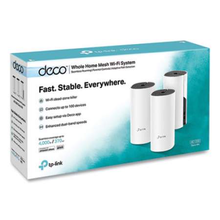 TP-Link Deco M4 AC1200 Whole Home Mesh Wi-Fi System, 2 Ports, Dual-Band 2.4 GHz/5 GHz (DECO M43PACK)