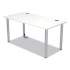 Union & Scale Essentials Writing Table-Desk with Integrated Power Management, 59.7" x 29.3" x 28.8", White/Aluminum (24398966)