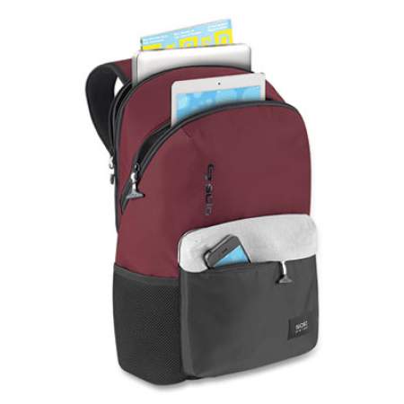 Solo Varsity League Laptop Backpack, For 15.6" Laptops, 12.5 x 6 x 18, Burgundy/Gray (24381021)