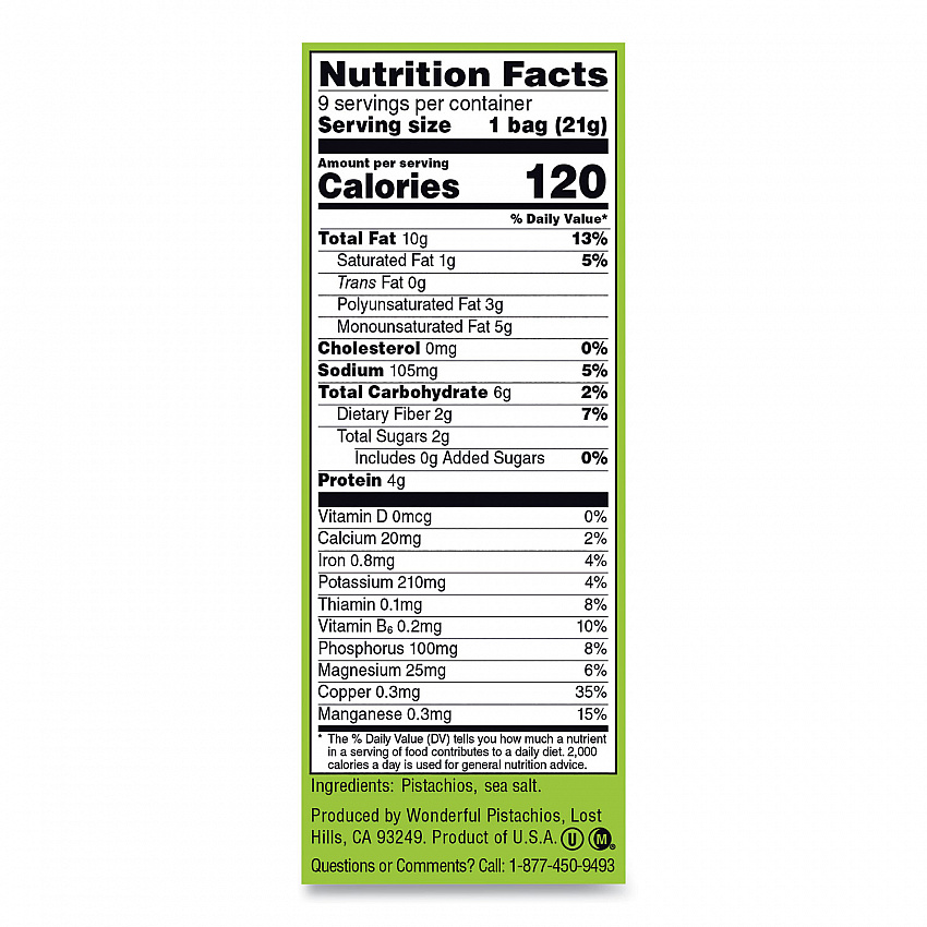 Wonderful No Shells Pistachios, Roasted and Salted, 0.75 oz Bag, 9 Bags/Box, 4 Boxes/Carton (PAR91100)
