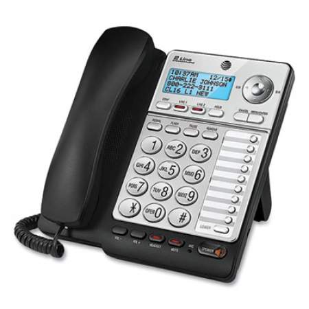 AT&T ML17928 Two-Line Corded Speakerphone, Black/Silver (424673)