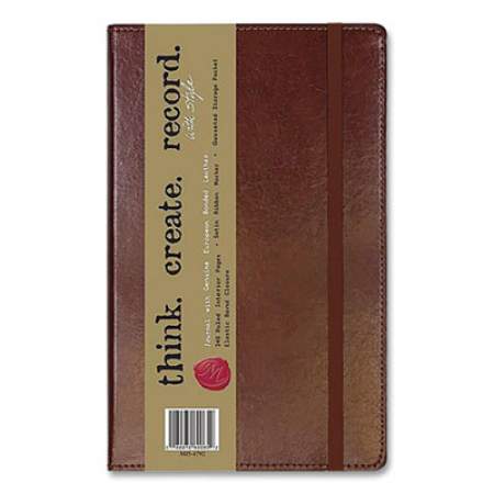 Markings by C.R. Gibson Bonded Leather Journal, 1 Subject, Narrow Rule, Brown Cover, 8.25 x 5, 240 Sheets (MJ54792)