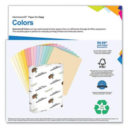 Hammermill Colors Print Paper, 20lb, 11 x 17, Blue, 500/Ream (38295)