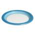 Perk Heavy-Weight Paper Plates, 10" dia, White/Blue, 125 Pack (24375256)