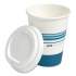 Perk Paper Hot Cup and Plastic Dome Lid Combo, 12 oz, White/Blue, 50 Sets/Pack (24375267)