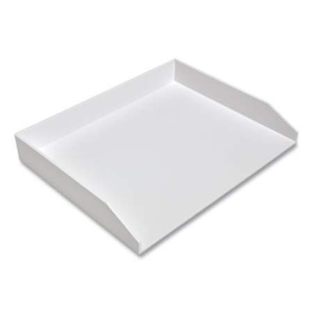 TRU RED Side-Load Stackable Plastic Document Tray, 1 Section, Letter-Size, 12.24 x 9.8 x 1.75, White (24380383)