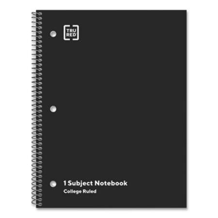 TRU RED One-Subject Notebook, Medium/College Rule, Black Cover, 10.5 x 8, 70 Sheets, 6/Pack (24423005)