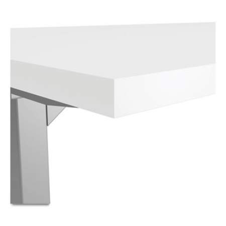 Union & Scale Essentials Electric Sit-Stand Desk, 55.1" x 27.5" x 25.9" to 51.5", White/Aluminum (24388476)