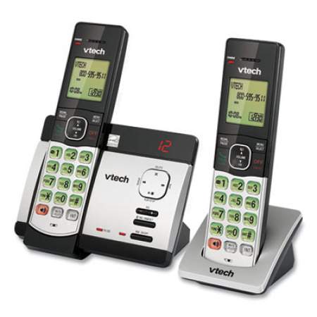 Vtech CS5129-2 Two-Handset Cordless Telephone System, DECT 6.0, Silver/Black (137780)