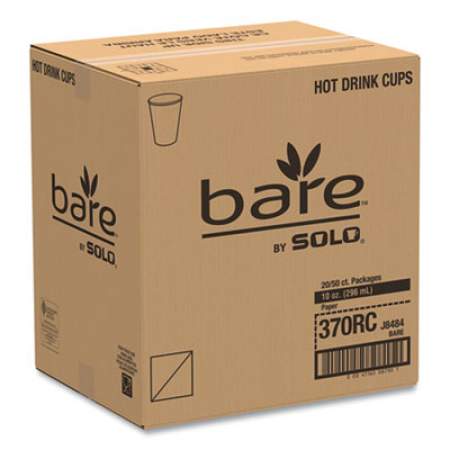 Dart Bare by Solo Eco-Forward Recycled Content PCF Paper Hot Cups, 10 oz, Green/White/Beige, 1,000/Carton (370RC)