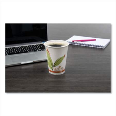 Dart Bare by Solo Eco-Forward Recycled Content PCF Paper Hot Cups, 12 oz, Green/White/Beige, 1,000/Carton (412RCN)