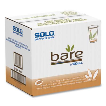 Dart Bare by Solo Eco-Forward Recycled Content PCF Hot Cups, 10 oz, Green/White/Beige, 300/Carton (OF10RCJ8484)