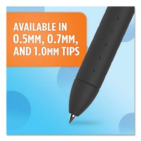 Paper Mate InkJoy Gel Pen, Retractable, Medium 0.7 mm, Black Ink, Black Barrel, Dozen (1951719)