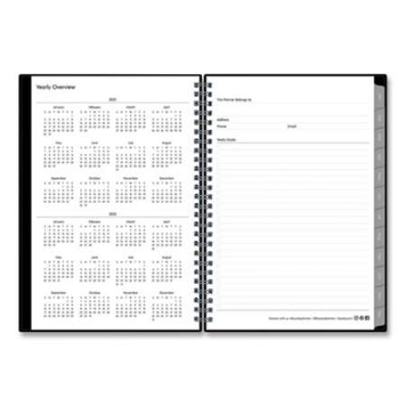 Blue Sky Enterprise Monthly Planner, Enterprise Formatting, 11.88 x 7.88, Black Cover, 12-Month (Jan to Dec): 2022 (116055)