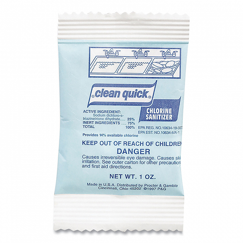 Powdered Chlorine-Based Sanitizer, 1 oz Pack, 100/Carton (02584)