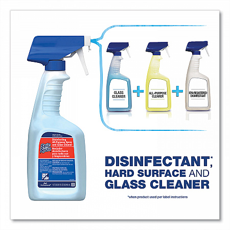 Disinfecting All-Purpose Spray and Glass Cleaner, Fresh Scent, 32 oz Spray Bottle, 6/Carton (75353)