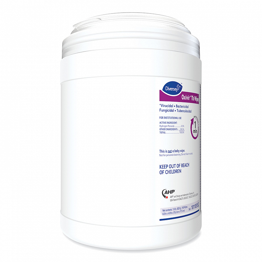 Oxivir TB Disinfectant Wipes, 6 x 6.9, Characteristic Scent, White, 160/Canister, 4 Canisters/Carton (101105152)