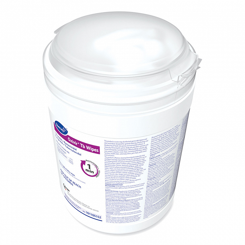 Oxivir TB Disinfectant Wipes, 6 x 6.9, Characteristic Scent, White, 160/Canister, 4 Canisters/Carton (101105152)
