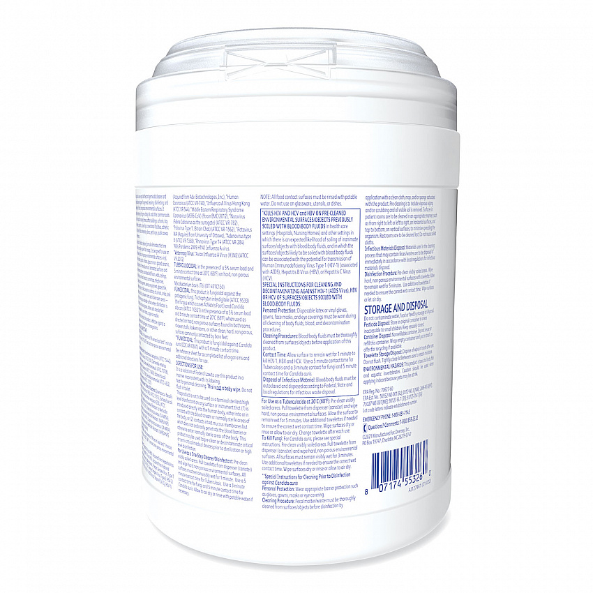 Oxivir TB Disinfectant Wipes, 6 x 6.9, Characteristic Scent, White, 160/Canister, 4 Canisters/Carton (101105152)