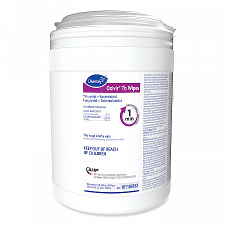 Oxivir TB Disinfectant Wipes, 6 x 6.9, Characteristic Scent, White, 160/Canister, 4 Canisters/Carton (101105152)