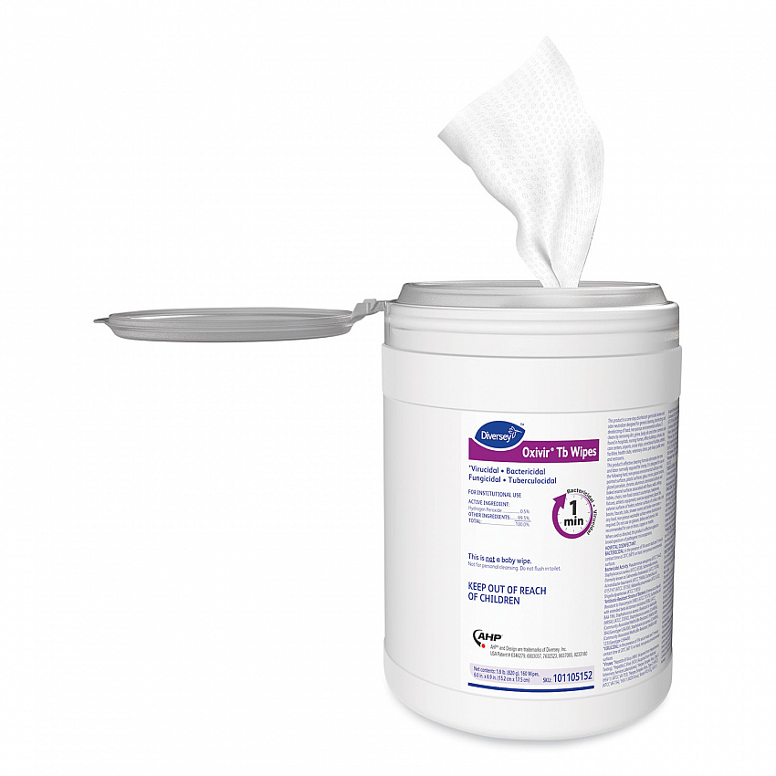 Oxivir TB Disinfectant Wipes, 6 x 6.9, Characteristic Scent, White, 160/Canister, 4 Canisters/Carton (101105152)