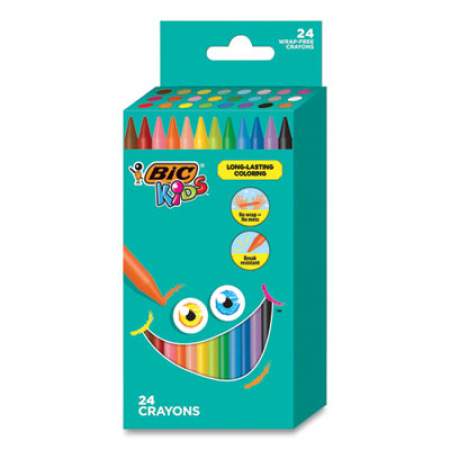 BIC Kids Coloring Crayons, 24 Assorted Colors, 24/Pack (BKPC24AST)